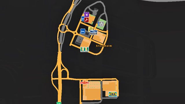 Mapa miasta. - Szwecja (2) | Miasta w Euro Truck Simulator 2 Skandynawia - Euro Truck Simulator 2: Skandynawia - poradnik do gry