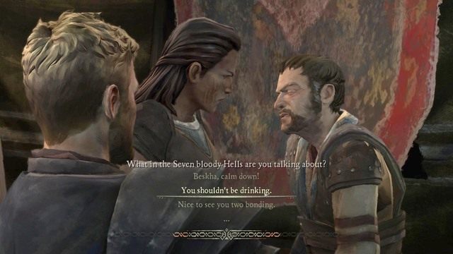 Niezależnie od poprzedniego wyboru, przeniesiesz się do Meereen, gdzie swoje przygody przeżywają Beshka z Asherem - Rozdział 3 | Epizod 4 - Sons of Winter | Game of Thrones - Game of Thrones - A Telltale Games Series - poradnik do gry