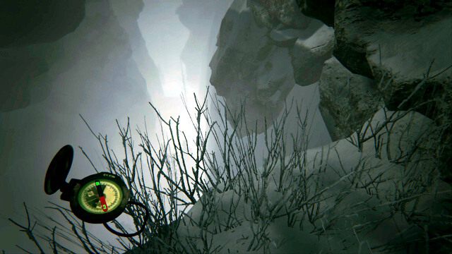 Schodząc na południe i mając przepaść po lewej, w końcu natrafisz na ścianę blokująca dalszą drogę (screen) - Cerkiew | Akt II - opis przejścia | Kholat - Kholat - poradnik do gry