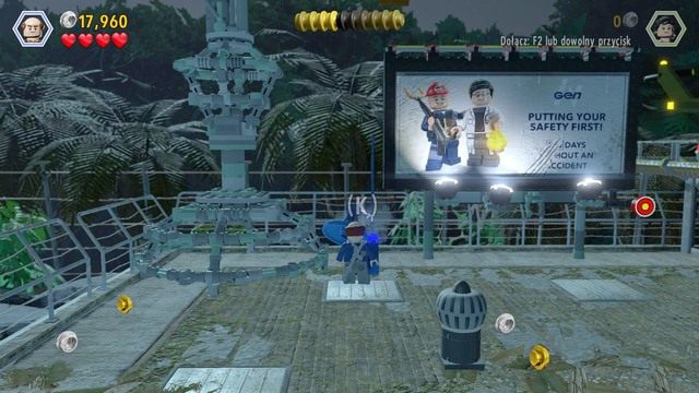 Trzecia antena znajduje się obok helikoptera - Centrum komunikacyjne | Jurassic Park The Lost World - sekrety (misje) - LEGO Jurassic World - poradnik gry