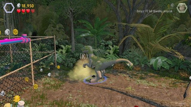 Po drugiej stronie, podejdź do siatki jako velociraptor i użyj węchu - Eric Kirby | Jurassic Park III - sekrety (misje) - LEGO Jurassic World - poradnik gry