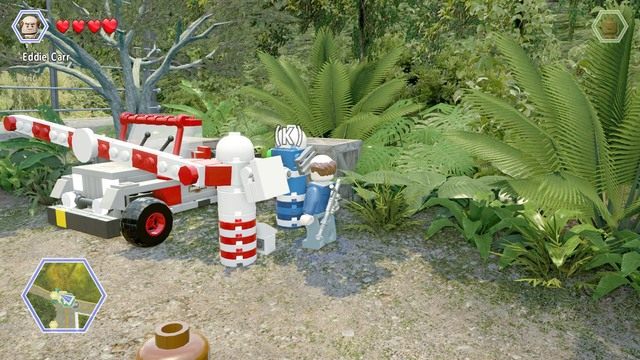 Podejdź do zniszczonej aparatury jako Udesky i napraw ją - Brama parku jurajskiego | Jurassic Park - sekrety - LEGO Jurassic World - poradnik gry