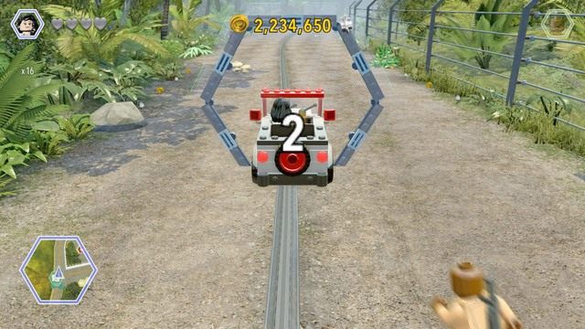 Trzeci złoty klocek otrzymasz po wykonaniu wyścigu - Brama parku jurajskiego | Jurassic Park - sekrety - LEGO Jurassic World - poradnik gry