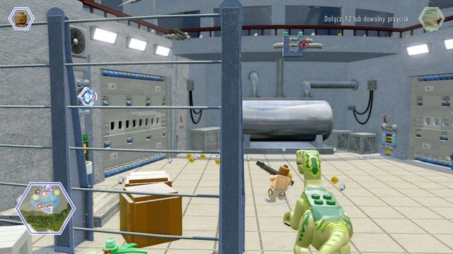 Strzel w tarczę jako Barry a do zaciemnionego pokoju wejdź jako Timmy - Centrum dla odwiedzających | Jurassic Park - sekrety - LEGO Jurassic World - poradnik gry