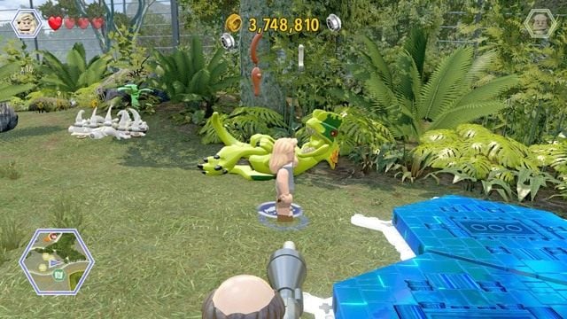 Wylecz chorego dilofozaura poprzez przyniesienie mu trzech rzeczy, które ma nad głową - Terytorium Dilofozaura | Jurassic Park - sekrety - LEGO Jurassic World - poradnik gry