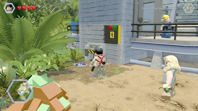 Skorzystaj z małego przejścia jako Timmy, a będąc na górze, skorzystaj z liny by zjechać na drugą wieżę - Terytorium raptorów | Jurassic Park - sekrety - LEGO Jurassic World - poradnik gry