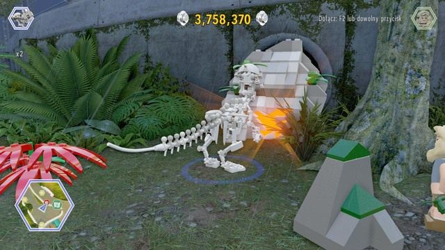 Zniszcz pokazaną blokadę kanału jako Pachycefalozaur i wejdź do niego jako Timmy - Terytorium roślinożerców | Jurassic Park - sekrety - LEGO Jurassic World - poradnik gry
