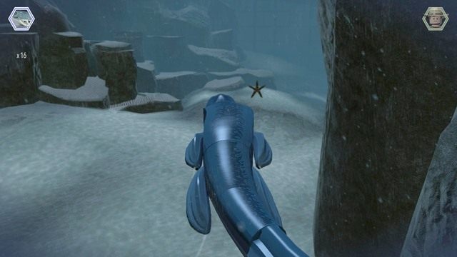 Niszcz pokazane, pływające elementy w wodzie - Arena Mozozaura | Jurassic World - sekrety - LEGO Jurassic World - poradnik gry