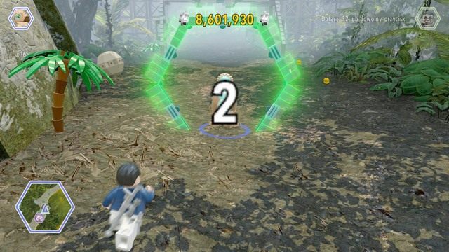 Pierwszy złoty klocek zdobędziesz za ukończenie wyścigu - Cienisty zagajnik | Jurassic World - sekrety - LEGO Jurassic World - poradnik gry