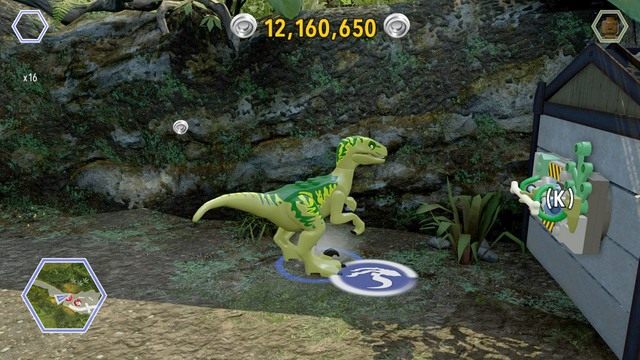 Podejdź raptorem do lewej strony domku i pociągnij za dźwignię - Równiny safari | Jurassic World - sekrety - LEGO Jurassic World - poradnik gry