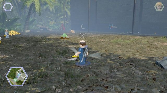 Podejdź do niebieskiego klocka jako Udesky i idź za jego śladem - Terytorium Indominusa | Jurassic World - sekrety - LEGO Jurassic World - poradnik gry