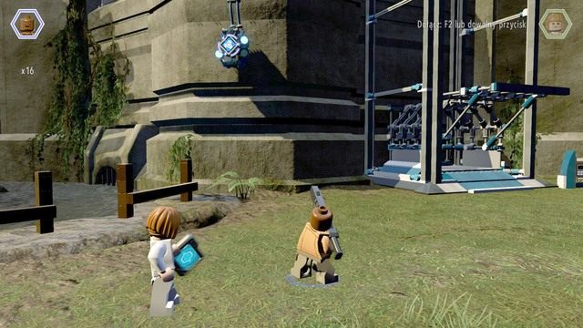 Po zjechaniu na dół, zmień postać na Barryego i strzel w tarczę po lewej stronie - Zachodni bulwar | Jurassic World - sekrety - LEGO Jurassic World - poradnik gry