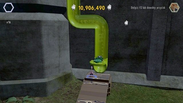 Dostań się do rury jako Kompsognat - Zachodni bulwar | Jurassic World - sekrety - LEGO Jurassic World - poradnik gry