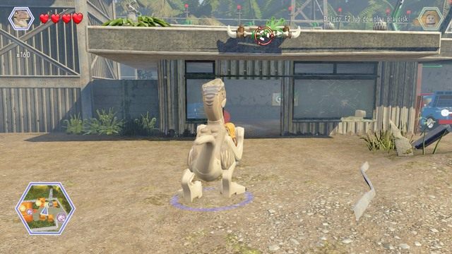 Wskocz na drążek za pomocą raptora - Centrum komunikacyjne | Jurassic Park The Lost World - sekrety - LEGO Jurassic World - poradnik gry