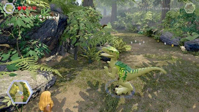 Podejdź do widocznego na obrazku drążka jako velociraptor i wskocz na górę - Terytorium Stegozaura | Jurassic Park The Lost World - sekrety - LEGO Jurassic World - poradnik gry