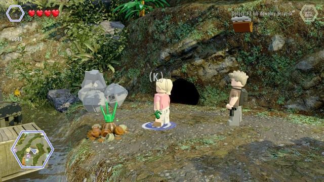 Podejdź do roślinki jaki Ellie i podlej ją - Kryjówka Erica | Jurassic Park III - sekrety - LEGO Jurassic World - poradnik gry
