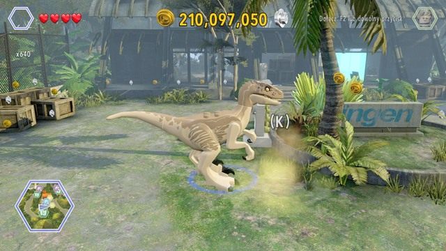 Korzystając z raptora, podejdź do widocznego na obrazku zapachy i podążaj za nim - Ośrodek InGenu | Jurassic Park III - sekrety - LEGO Jurassic World - poradnik gry