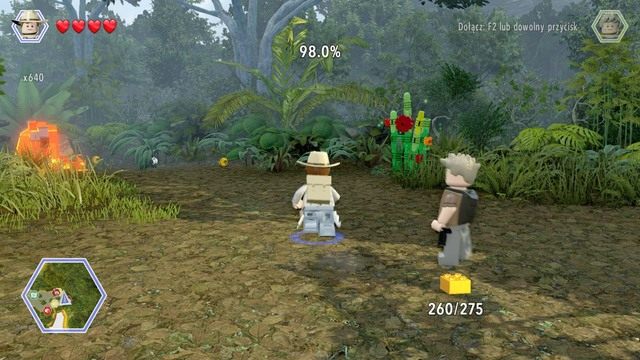 Udaj się do trawy widocznej na obrazku jako Grant i zniszcz ją - Terytorium Ankylozaura | Jurassic Park III - sekrety - LEGO Jurassic World - poradnik gry