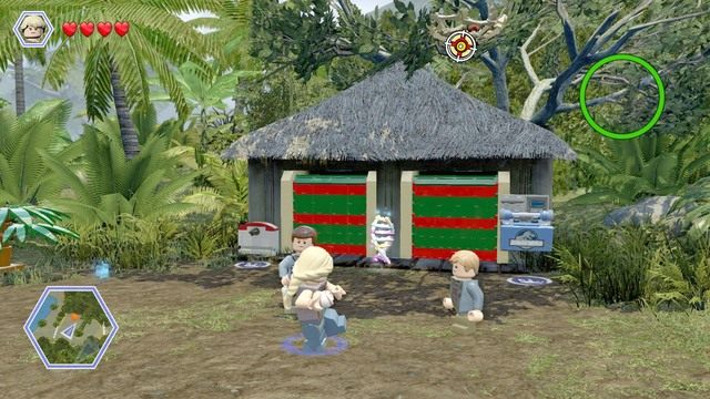 Po dotarciu do bramy przejdź na prawą stronę a znajdziesz tutaj mały budynek - Centrum dla odwiedzających | Jurasic Park - opis przejścia - LEGO Jurassic World - poradnik gry