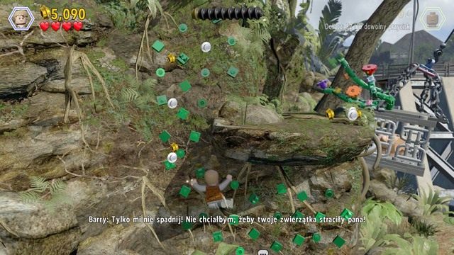 Podejdź jako Owen do prawej strony i zbuduj z klocków ścianę wspinaczkową - Witamy w Świecie Jurajskim | Jurassic World - opis przejścia - LEGO Jurassic World - poradnik gry