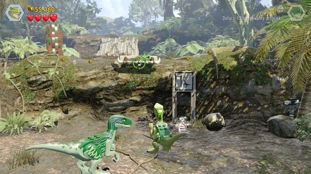W widocznym na obrazku miejscu, zniszcz obiekty z klocków i zbuduj z nich drążek - Witamy w Świecie Jurajskim | Jurassic World - opis przejścia - LEGO Jurassic World - poradnik gry