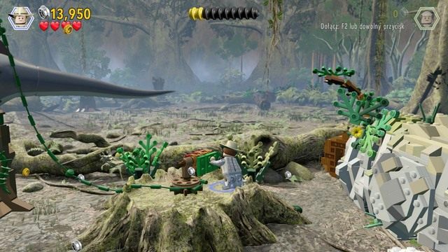 Po walce ze spinozaurem zacznij kontrolować Paula i wyciągnij klocki z pnia za pomocą liny - Spinozaur | Jurassic Park III - opis przejścia - LEGO Jurassic World - poradnik gry