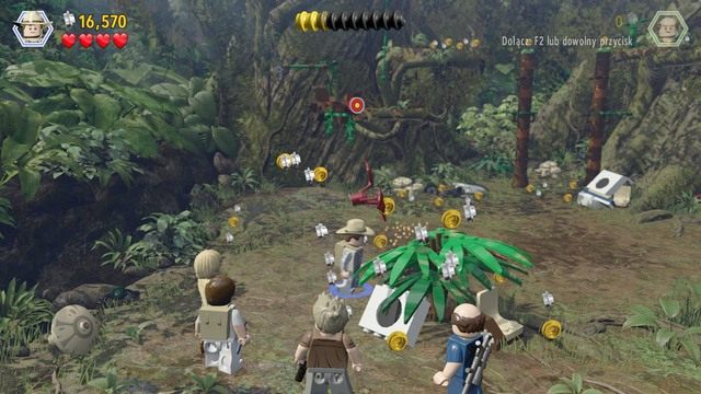 Zacznij kontrolować Udeskyego i strzel w widoczną na obrazku tarczę - Spinozaur | Jurassic Park III - opis przejścia - LEGO Jurassic World - poradnik gry