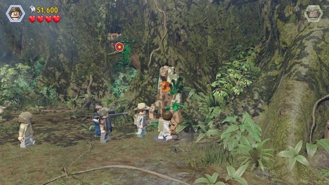 Jako Grant podejdź do zablokowanego przejścia i przetnij rośliny obok pnia - Spinozaur | Jurassic Park III - opis przejścia - LEGO Jurassic World - poradnik gry