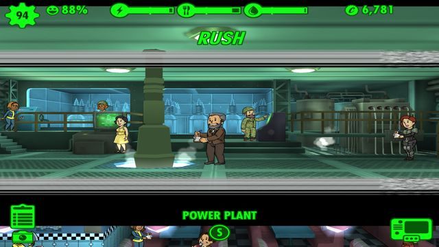 Rush trwa przez chwilę, po czym dowiadujesz się o jego efekcie. - Pomieszczenia | Podstawy rozgrywki w Fallout Shelter - Fallout Shelter - poradnik do gry