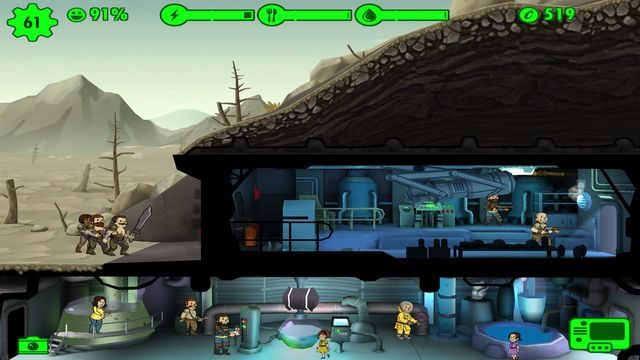Pierwszych mieszkańców przeznaczonych do obrony ustaw już przy samych drzwiach. - Ataki łupieżców | Podstawy rozgrywki w Fallout Shelter - Fallout Shelter - poradnik do gry