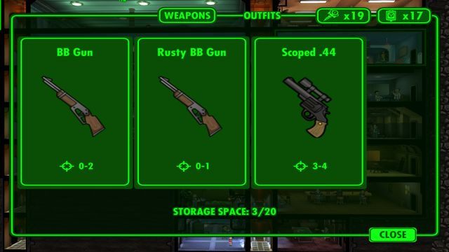 Sprzedaj część niepotrzebnego żelastwa, aby zrobić więcej miejsca w magazynie. - Broń | Eksploracja, broń oraz stroje w Fallout Shelter - Fallout Shelter - poradnik do gry