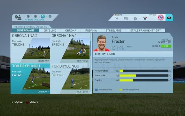 Gry treningowe zostały uszeregowane w trzech stopniach trudności - łatwym, średnim oraz trudnym - Trening, czyli rozwijamy naszych zawodników | Kariera menedżerska w FIFA 16 - FIFA 16 - poradnik do gry