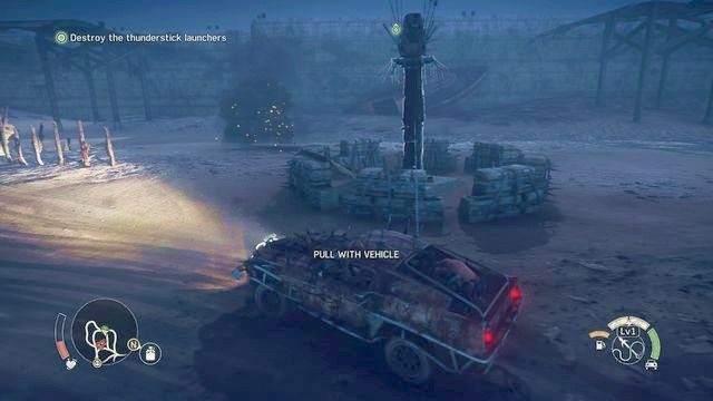 Zabudowane wieżyczki zniszczysz przewracając je harpunem. - Czarna magia | Opis przejścia Mad Max - Mad Max - poradnik do gry