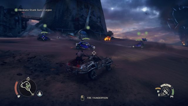 Niedawno nabyta broń ułatwi niszczenie wrogich pojazdów. - Kłęby dymu | Opis przejścia Mad Max - Mad Max - poradnik do gry