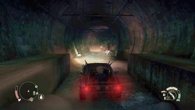 W ciasnych korytarzach uważaj, aby nie wjechać w wiszącą bombę - możesz ją także zdetonować z bezpiecznej odległości korzystając z shotguna. - Żelazna wiara | Misje na Pustkowiach Mad Max - Mad Max - poradnik do gry