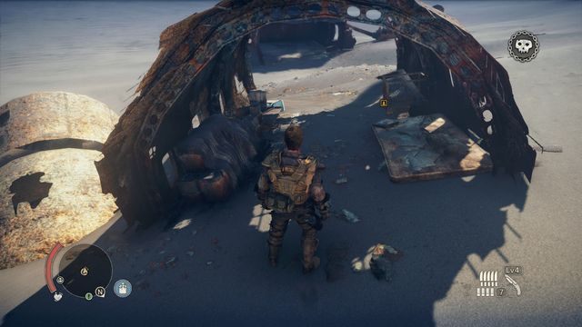 #24 - jedno z Miejsc poszukiwań (punkt 1 - Strzępki historii - Terytorium, którym włada Krwistobrody | Przedmioty kolekcjonerskie - Mad Max - poradnik do gry