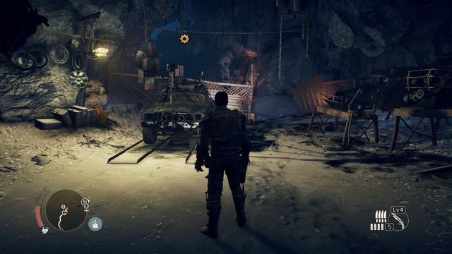 Złomobulans znajduje się zaraz za wejściem do obozu. - Piaskowe Kaniony w Mad Max | Terytorium, którym włada Krwistobrody - mapy - Mad Max - poradnik do gry