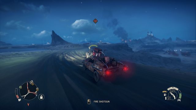 Zawsze celuj we wrażliwe punkty np. odsłonięte zbiorniki z paliwem. - W pojeździe | Walka w Mad Max - Mad Max - poradnik do gry