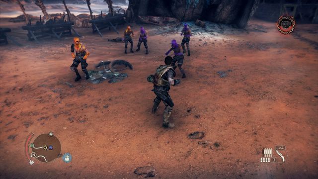 Przeciwnicy w tym obozie podzieleni są na nieduże grupki. - Wapienie w Mad Max | Terytorium, którym włada Krwistobrody - mapy - Mad Max - poradnik do gry