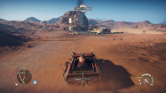 Wjeżdżając od południa możesz ominąć bramę i od razu wejść do obozu. - Wyjący Wicher w Mad Max | Terytorium, którym włada Spojówka - mapy - Mad Max - poradnik do gry