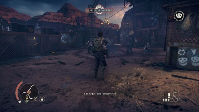 Wrzaskun wspomaga grupę znajdującą się w środkowej części obozu. - Wyżyny w Mad Max | Terytorium, którym włada Spojówka - mapy - Mad Max - poradnik do gry