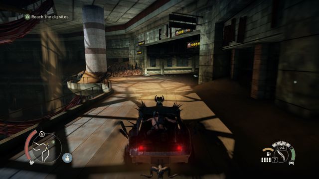 Zjedź na dół, a następnie wyjdź z pojazdu i zeskocz kilka poziomów, jeszcze niżej. - Ku Glorii | Opis przejścia Mad Max - Mad Max - poradnik do gry