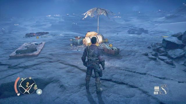 #25 - jedno z Miejsc poszukiwań (punkt 1 - Strzępki historii - Terytorium, którym włada Jeet | Przedmioty kolekcjonerskie - Mad Max - poradnik do gry