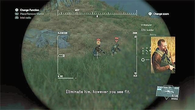 Zidentyfikuj handlarza i jego ochroniarzy z bezpiecznej odległości - Odnalezienie handlarza ludźmi | Misja 26 - Hunting Down | Solucja MGS V - Metal Gear Solid V: The Phantom Pain - poradnik do gry