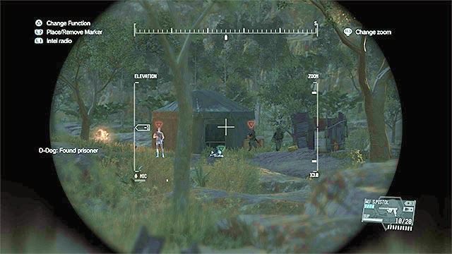 Zwolnij nieco po zbliżeniu się do celu podróży, albowiem obszar wokół posterunku 20 jest nieustannie patrolowany przez co najmniej dwóch żołnierzy - Dotarcie do miejsca przetrzymywania inżynierów | Misja 24 - Close Contact - Metal Gear Solid V: The Phantom Pain - poradnik do gry