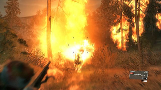 Strzelaj do Człowieka w Ogniu gdy tylko wyraźnie się zbliży - Ucieczka przed Człowiekiem w Ogniu (Man on Fire) | Misja 0 - Prologue - Awakening - Metal Gear Solid V: The Phantom Pain - poradnik do gry