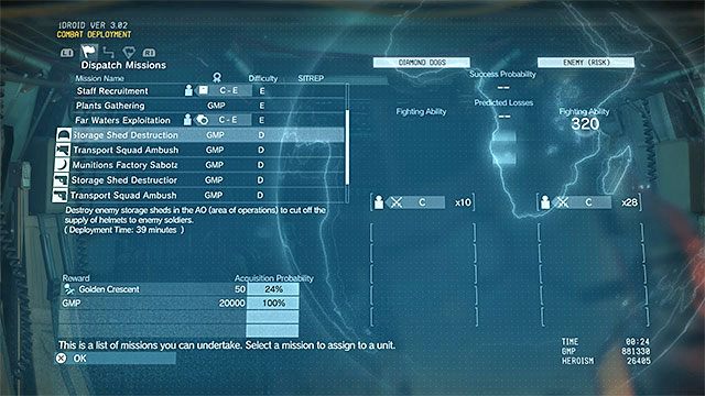 Wysyłanie swoich ludzi na misji wiąże się z ryzykiem, ale i ze sporymi potencjalnymi nagrodami - Jak gromadzić gotówkę (GMP) w MGS V? | FAQ - Najczęściej zadawane pytania - Metal Gear Solid V: The Phantom Pain - poradnik do gry
