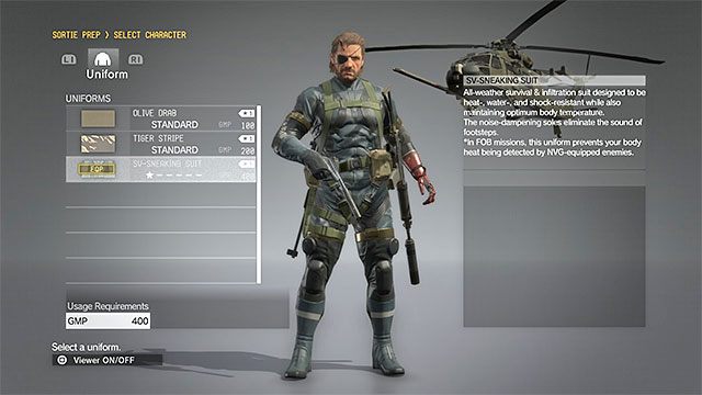 Strój Sneaking Suit to jedna z wielu nagród oferowanych dzięki przeniesieniu postępów - Nagrody | Przeniesienie postępów z MGS V Ground Zeroes w Metal Gear Solid V - Metal Gear Solid V: The Phantom Pain - poradnik do gry