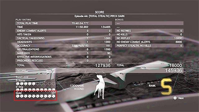 Naturalnym krokiem do odblokowania głównej misji 45 jest uzyskanie dostępu do pobocznej misji 150 (Secure Quiet - odnalezienie Quiet po jej zniknięciu) - Odblokowanie misji 45 (A Quiet Exit) | Misja 45 - A Quiet Exit | Solucja MGS V - Metal Gear Solid V: The Phantom Pain - poradnik do gry