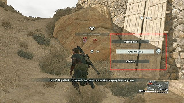 Polecenia pomocnikowi możesz wydawać z rozwijanego menu - Ogólne informacje na temat pomocników | Pomocnicy (Buddies) w Metal Gear Solid V - Metal Gear Solid V: The Phantom Pain - poradnik do gry